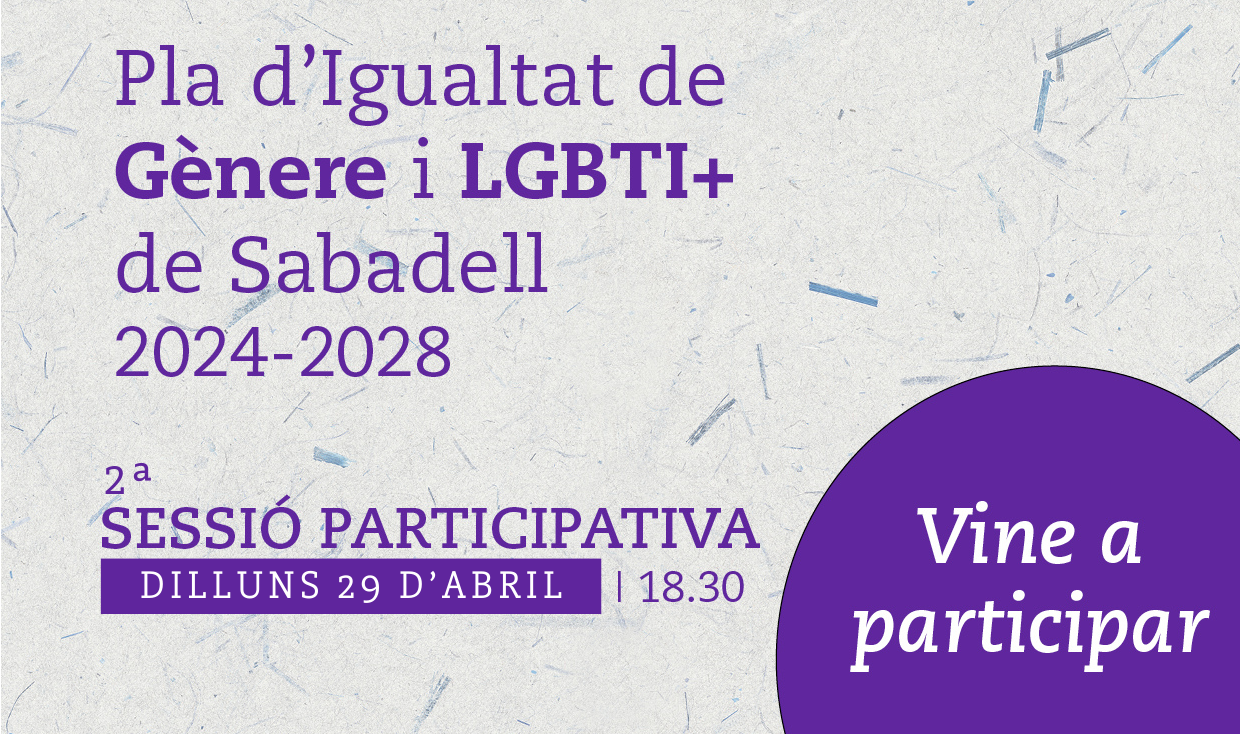 2a SESSIÓ PARTICIPATIVA PER L’ELABORACIÓ DEL “II PLA D’IGUALTAT DE GÈNERE I LGBTI 2024-2028”